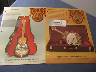 2 rare paper items from DOBRO GUITARS, by GIBSON & distributed through EPIPHONE, they date to the 19...