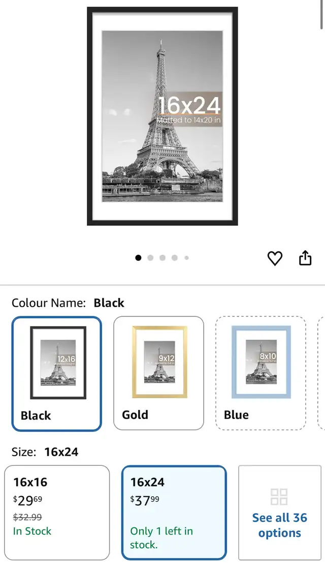 upsimples 16x24 Picture Frame in Arts & Collectibles in Hamilton - Image 3