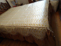 Satin quilted Bed Spread Vintage