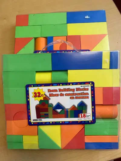 I'm offering a set of 2 x 32-piece Foam Building Blocks, perfect for young children. These blocks co...