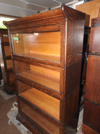Antique barrister bookcase, 4 glass sections, made by Gunn