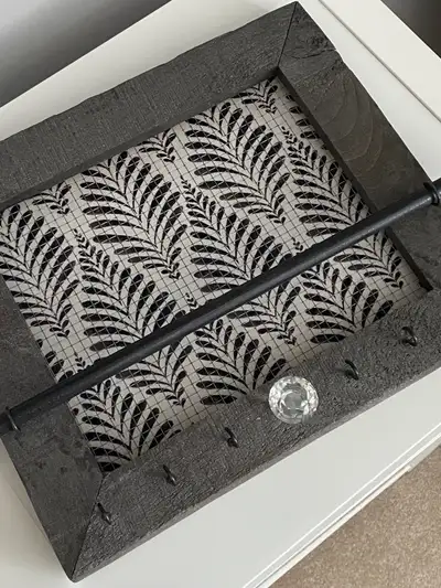 Hand made by local artisan and purchased from art show at the BMO Centre … Beautiful dark grey solid...