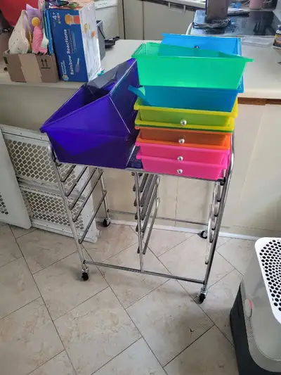 colourful rolling shelves, View more