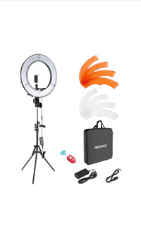 NEEWER Ring Light Kit: 18"/45cm Outer 55W 5600K Dimmable LED Rin