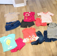 Lot 1: ensembles été 2 pièces fille 12 mois 