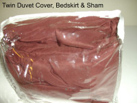 Twin duvet cover, bedskirt and sham