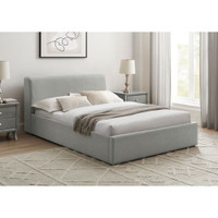 Deville Modern Platform Bed - Double Bed - Pale Gray