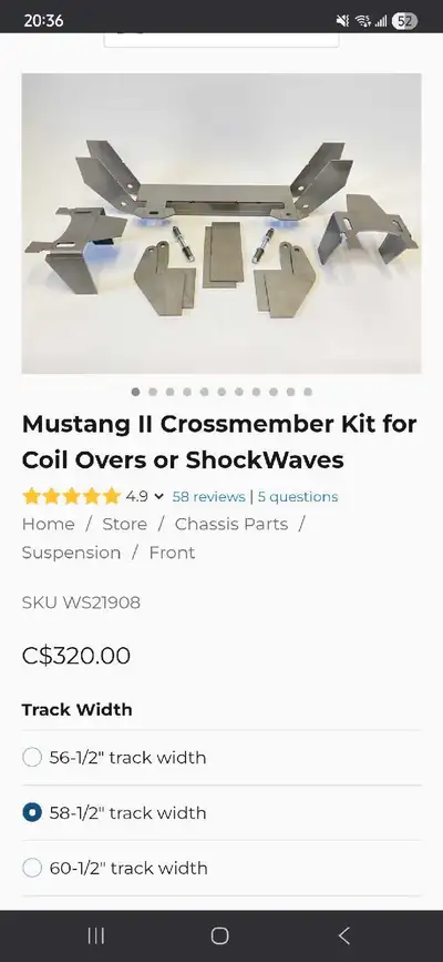 Mustang 2 crossmember. Details in the 1st picture