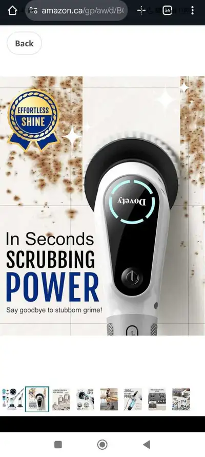 Dovety Electric Spin Scrubber, Cordless Cleaning Brush, Shower Scrubber with 8 Replaceable Brush Hea...