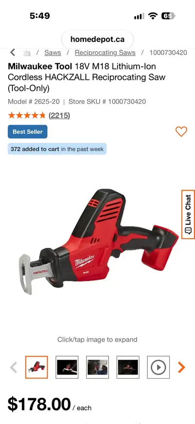 Milwaukee Tool 18V M18 Lithium-Ion Cordless HACKZALL Reciprocati, View more