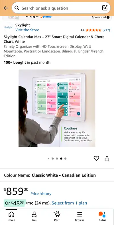 Smart Digital Calendar 27" Chore Chart HD Touchscreen Wall Mount, View more