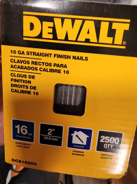 Box of Dewalt 16ga 2" straight finish nails (DCS16200)
