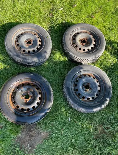 From 4 x 100 (can fit others, but center bore will be different). Still have 10mm of tread, and whee...