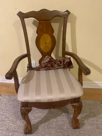 Upholstered Wooden Chair with Armrests, View more