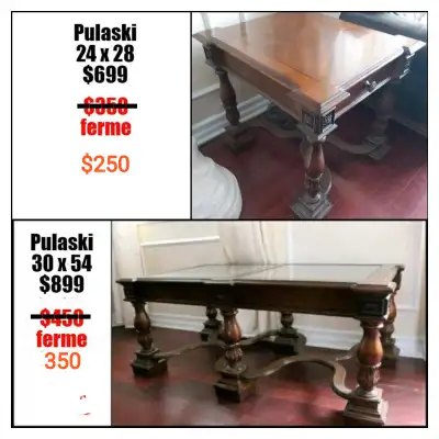 Liquidation fermeture set de table café pulaski en bois massif pour salon hardwood coffee table appo...