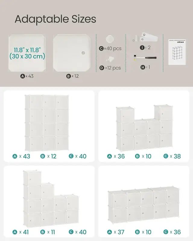 Set of 12 Plastic Cubes, Closet Storage Shelves, DIY Plastic Clo in Bookcases & Shelving Units in Markham / York Region - Image 7