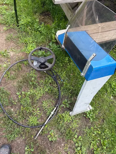 Center console $125 Push and pull steering $100. Cement mixer $125. Johnson motor $200.