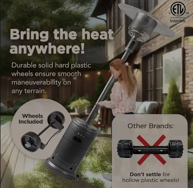 Outdoor Propane Patio Heater with Wheels in Patio & Garden Furniture in Markham / York Region - Image 4