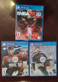 PS4 Playstation NBA NHL video games