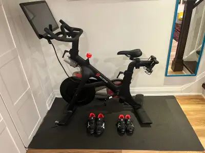 Peloton bike and accessories, View more