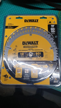 New 2 Pack Dewalt 10 Inch Saw blades. 60T & 32T Teeth $45