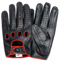 Riparo Stitch Touchscreen Black Red Leather Driving Glove XS 7