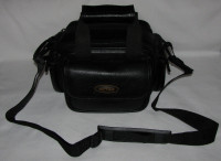 Small Black Leather-Look OPTEX Camera Bag with Shoulder Strap