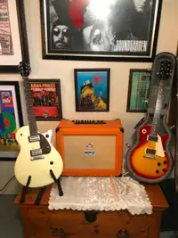 Two guitars and amp