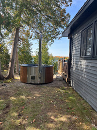 Wood fired hot tub