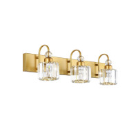 Bathroom Vanity crystal gold 3-light fixture
