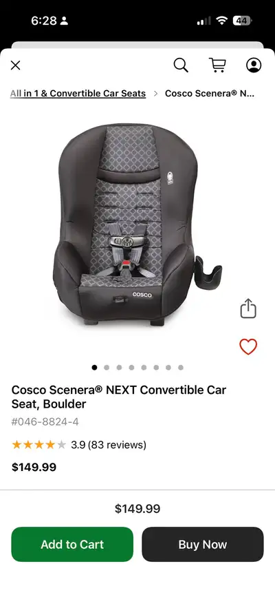 Cosco Car seat in good condition. Expires 2031 No car accidents Pick up wiarton on Smoke free home *...