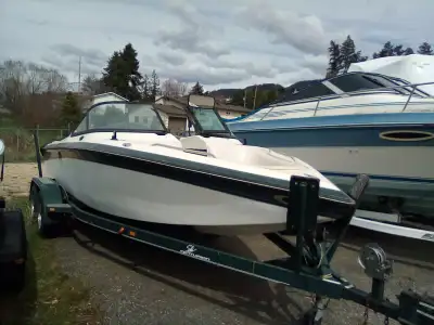 Very nice low hrs boat! Includes tower, not shown. Also dbl axel trailer (not registered). Upholster...