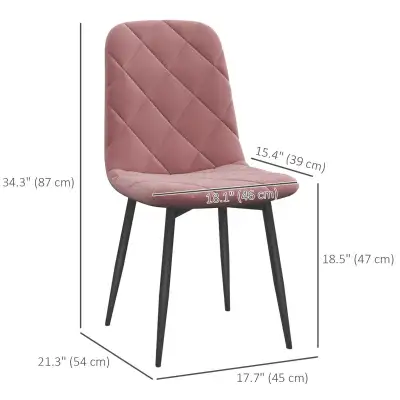 Upholstered Dining Room Chair with Steel Legs, Modern Kitchen , View more