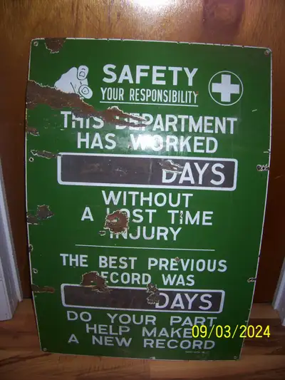 OLD PORCELAIN SAFETY SIGN, View more