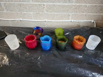 Assorted Coloured Glass Votive Candle Holders, View more