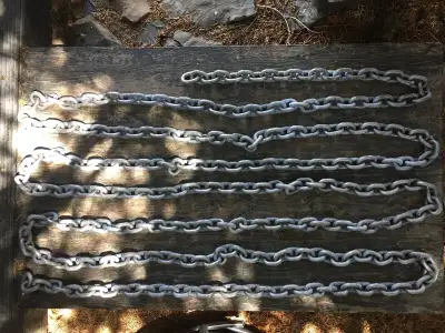 35’ of ISO Proof Coil Chain. Hot dipped galvanized. Unused. $350 new.