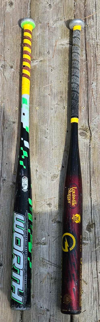2 used softball bats