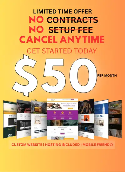 $50/Month Website Design – Custom Web Designer – Hosting Include, View more