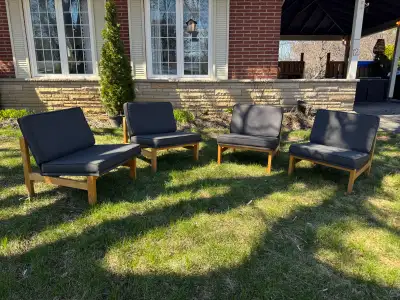 Set of 4 Modular Indoor/Outdoor Lounge Chairs, View more