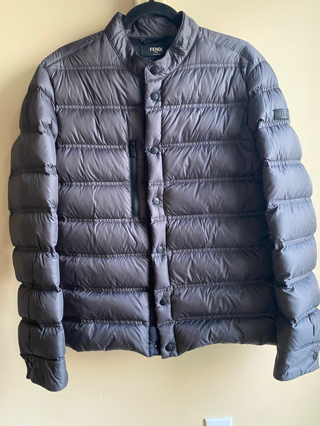 Fendi Men's Gray Down Parka Jacket  in Men's in Delta/Surrey/Langley