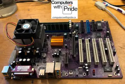 ECS K7S5A Pro Rev: 5.0 ATX Motherboard With CPU & Memory, View more