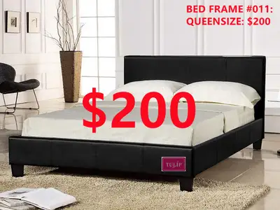 $200 FABRIC BED FRAME #1 IN LIGHT GREY~, View more