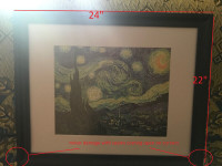 FRAMED Van Gogh Starry night print 24" x 22"H  $20