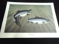 Tom Spatafore Salmon Hand Signed and Numbered Print