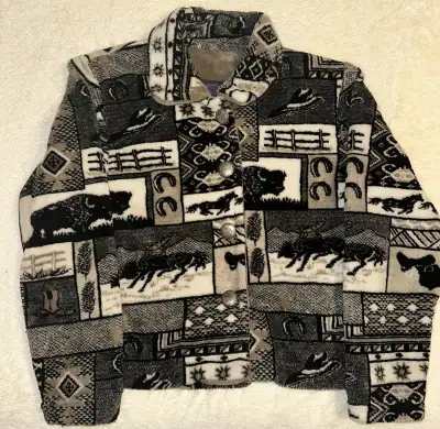 [Vintage] Coyote Designs Cropped Fleece Western Jacket - Medium, View more