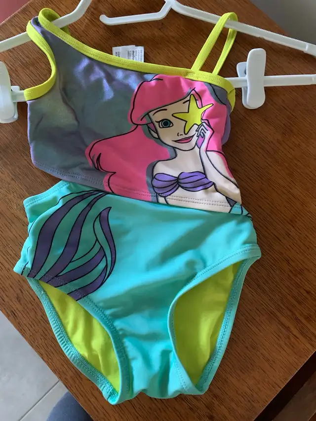Gently Used Little Mermaid Swimsuit & Fin Skirt63251728098307121