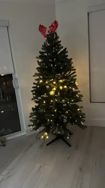 Christmas tree with light building in, View more