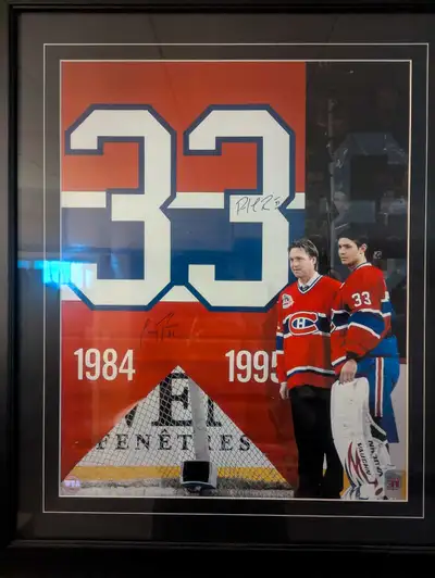 Mint condition. Carey Price & Patrick Roy. Autographed, seal of authenticity. 27x23. Retail at $250+...