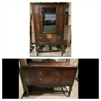 1900’s, 1910, 1920, 1930, 1940 vintage  buffet table and hutch