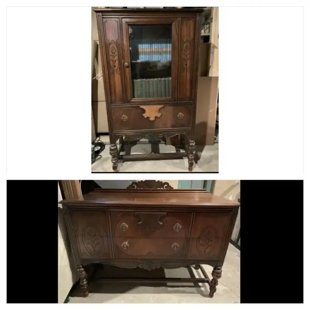 1900’s, 1910, 1920, 1930, 1940 vintage  buffet table and hutch in Hutches & Display Cabinets in Mississauga / Peel Region - Image 2